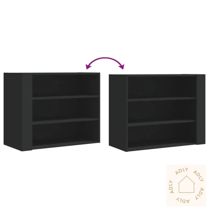 Veggskap Svart 75X35X60 Cm Konstruert Tre