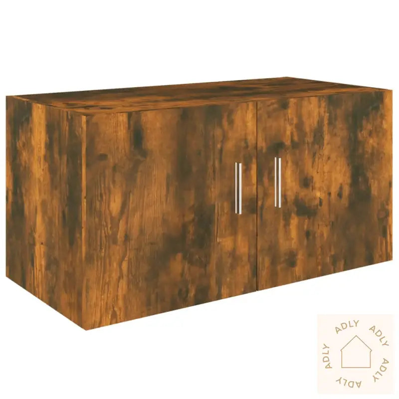 Veggskap Røkt Eik 80X39X40 Cm Konstruert Tre