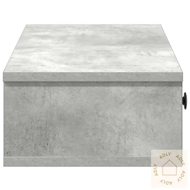 Vegghylle Med Skuffer Betonggrå 60X25X15 Cm Konstruert Tre