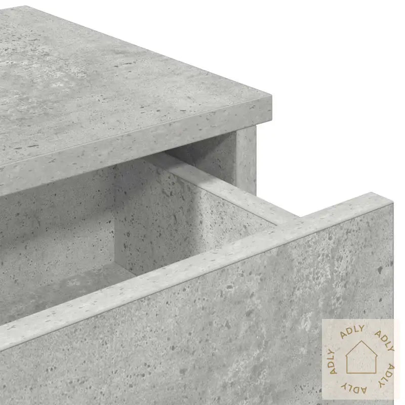 Vegghylle Med Skuffer Betonggrå 60X25X15 Cm Konstruert Tre