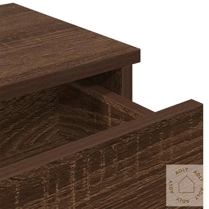 Vegghylle Med Skuffer Brun Eik 100X37,5X19 Cm Konstruert Tre