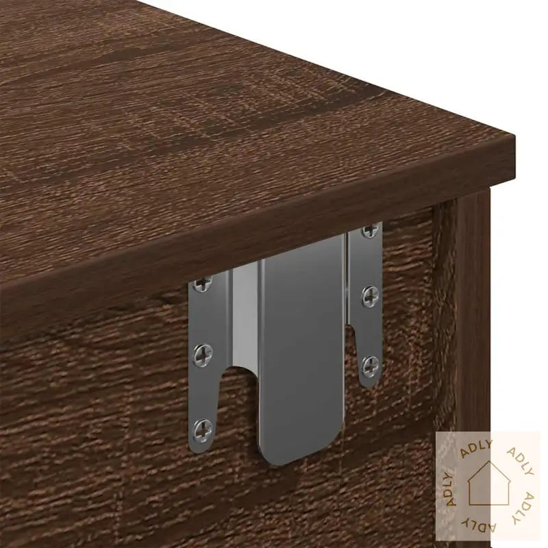 Vegghylle Med Skuffer Brun Eik 100X37,5X19 Cm Konstruert Tre