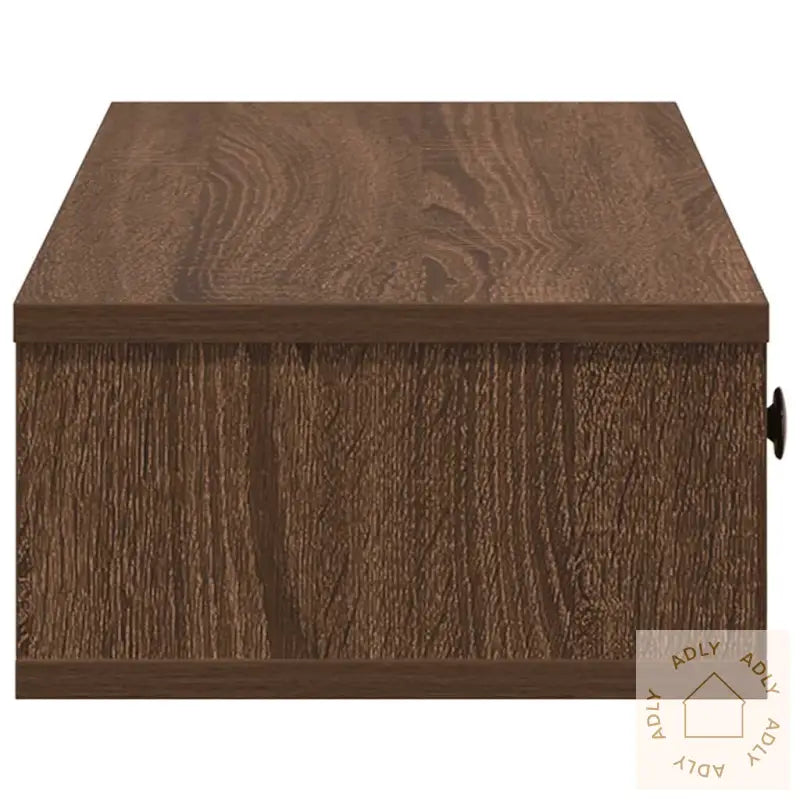 Vegghylle Med Skuffer Brun Eik 100X37,5X19 Cm Konstruert Tre