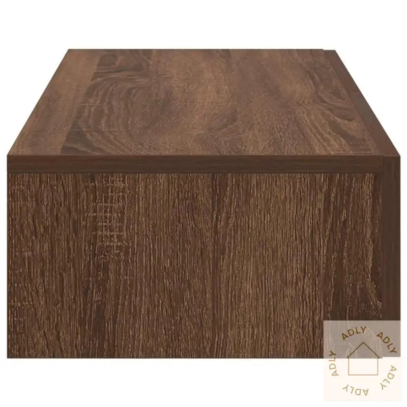 Vegghylle Med Skuffer Brun Eik 80X33X17 Cm Konstruert Tre