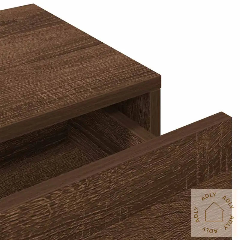 Vegghylle Med Skuffer Brun Eik 80X33X17 Cm Konstruert Tre
