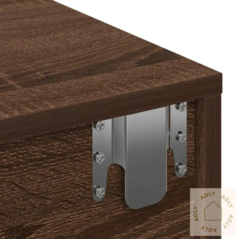 Vegghylle Med Skuffer Brun Eik 100X36X19 Cm Konstruert Tre