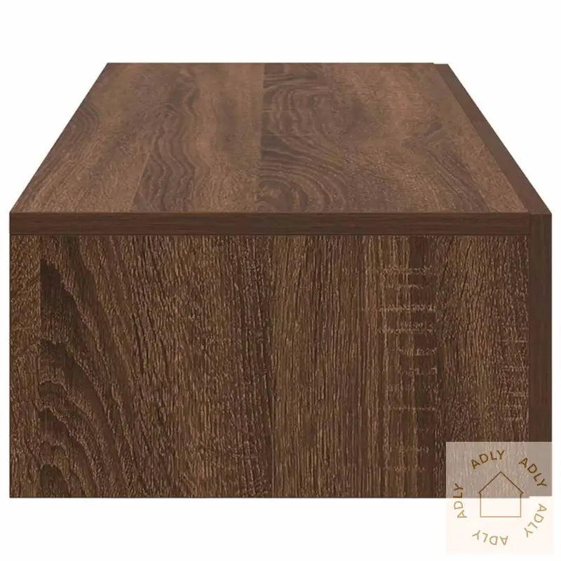 Vegghylle Med Skuffer Brun Eik 100X36X19 Cm Konstruert Tre