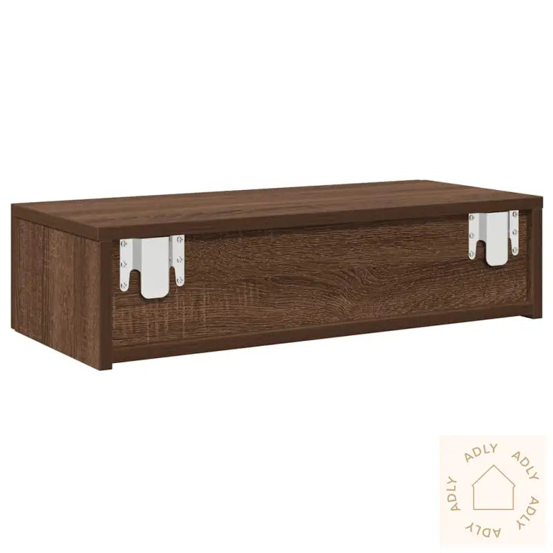 Vegghylle Med Skuffer Brun Eik 60X26,5X15 Cm Konstruert Tre