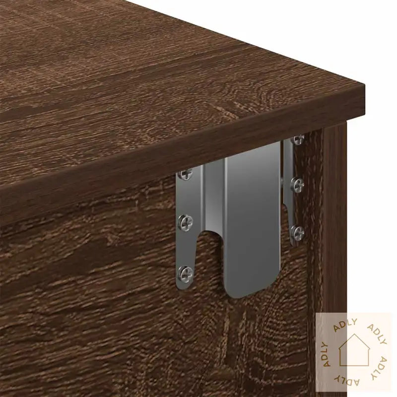 Vegghylle Med Skuffer Brun Eik 80X31X17 Cm Konstruert Tre