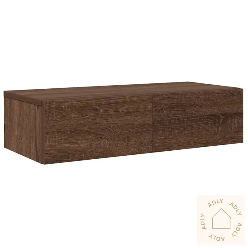 Vegghylle Med Skuffer Brun Eik 60X26,5X15 Cm Konstruert Tre