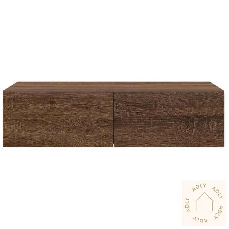Vegghylle Med Skuffer Brun Eik 60X26,5X15 Cm Konstruert Tre
