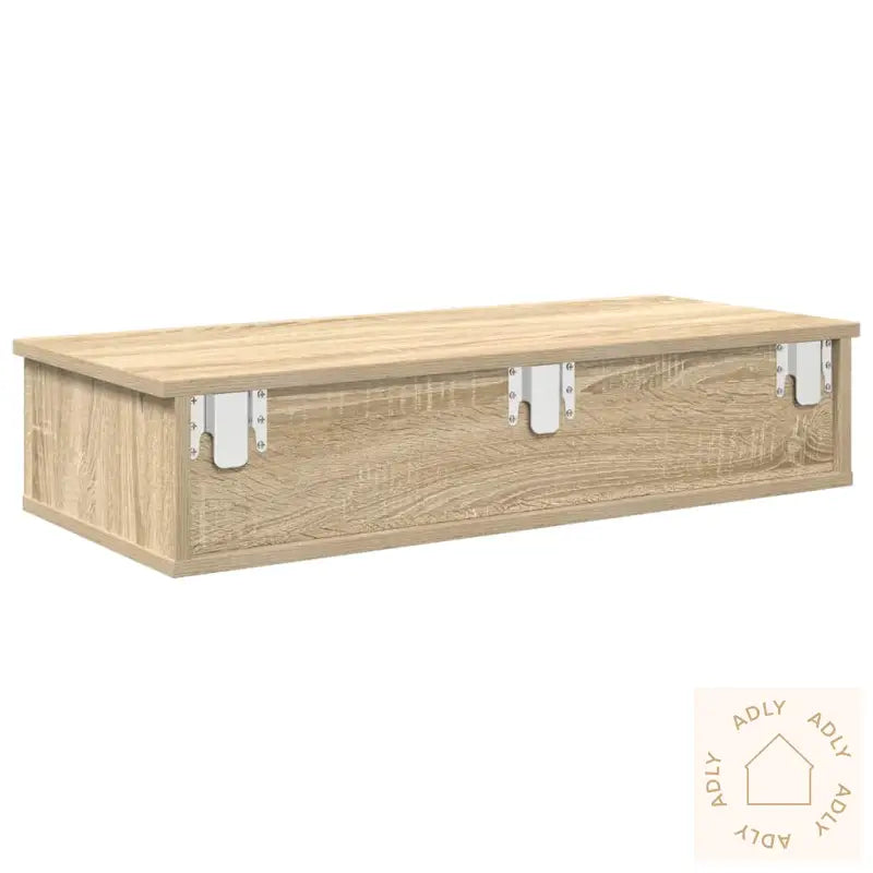 Vegghylle Med Skuffer Sonoma Eik 80X31X17 Cm Konstruert Tre