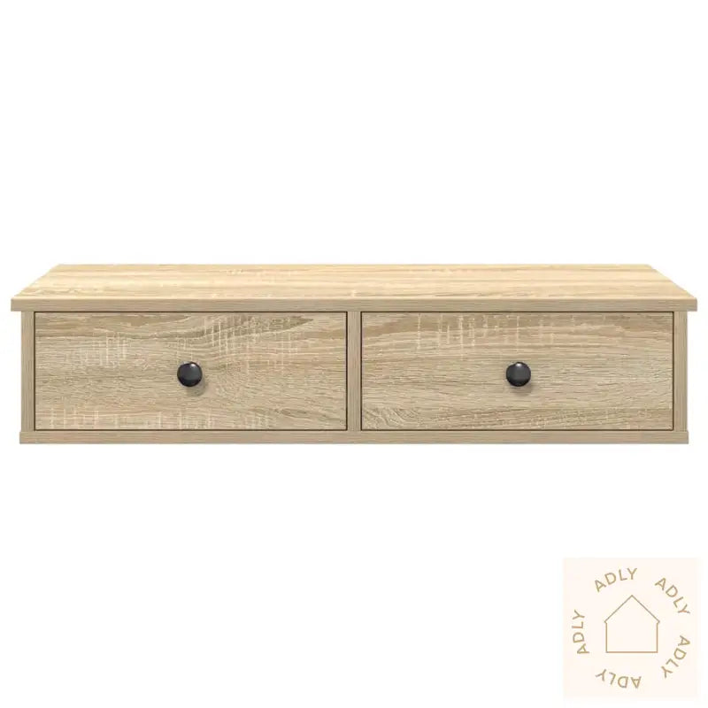 Vegghylle Med Skuffer Sonoma Eik 80X31X17 Cm Konstruert Tre