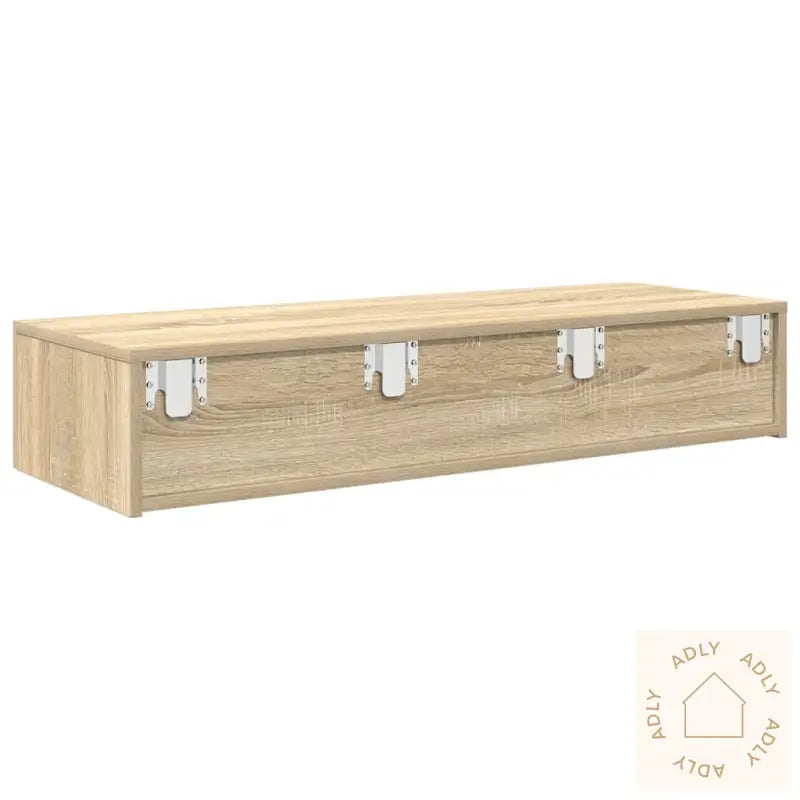 Vegghylle Med Skuffer Sonoma Eik 100X36X19 Cm Konstruert Tre