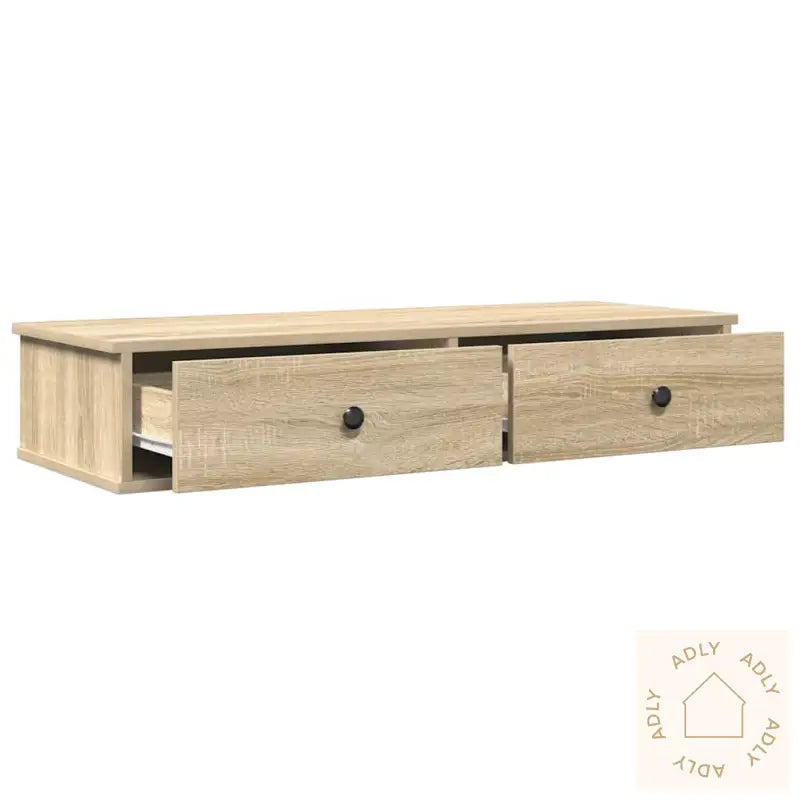 Vegghylle Med Skuffer Sonoma Eik 100X37,5X19 Cm Konstruert Tre