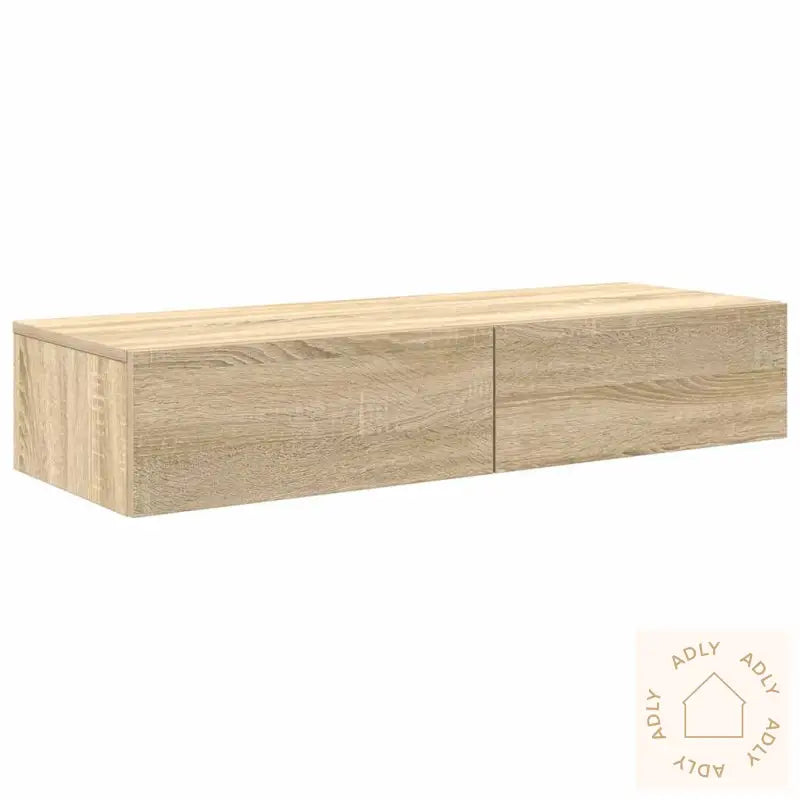 Vegghylle Med Skuffer Sonoma Eik 100X36X19 Cm Konstruert Tre