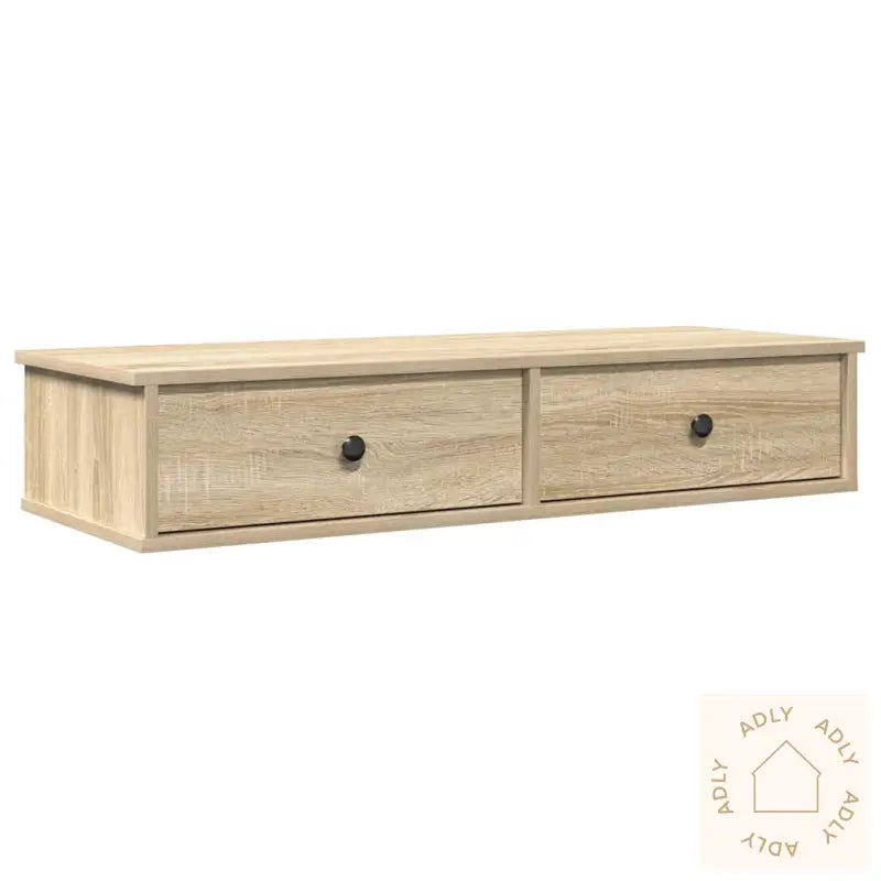 Vegghylle Med Skuffer Sonoma Eik 100X37,5X19 Cm Konstruert Tre