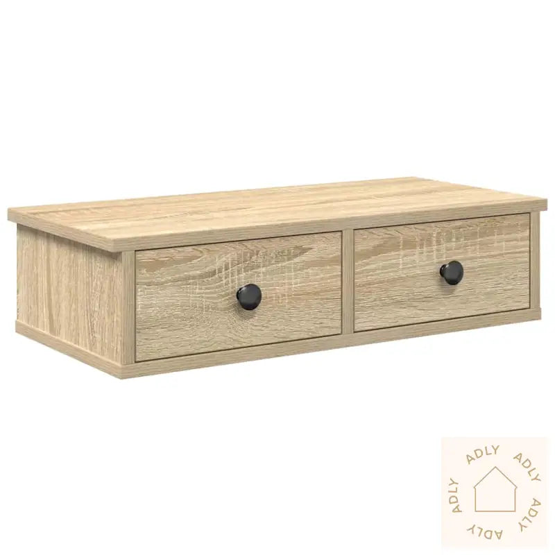 Vegghylle Med Skuffer Sonoma Eik 60X25X15 Cm Konstruert Tre