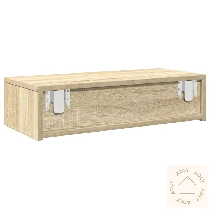 Vegghylle Med Skuffer Sonoma Eik 60X26,5X15 Cm Konstruert Tre