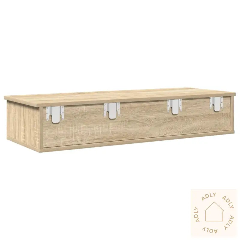 Vegghylle Med Skuffer Sonoma Eik 100X37,5X19 Cm Konstruert Tre