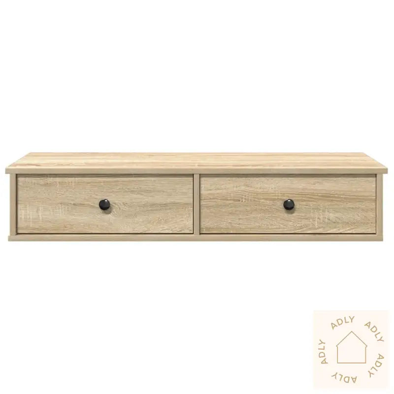 Vegghylle Med Skuffer Sonoma Eik 100X37,5X19 Cm Konstruert Tre