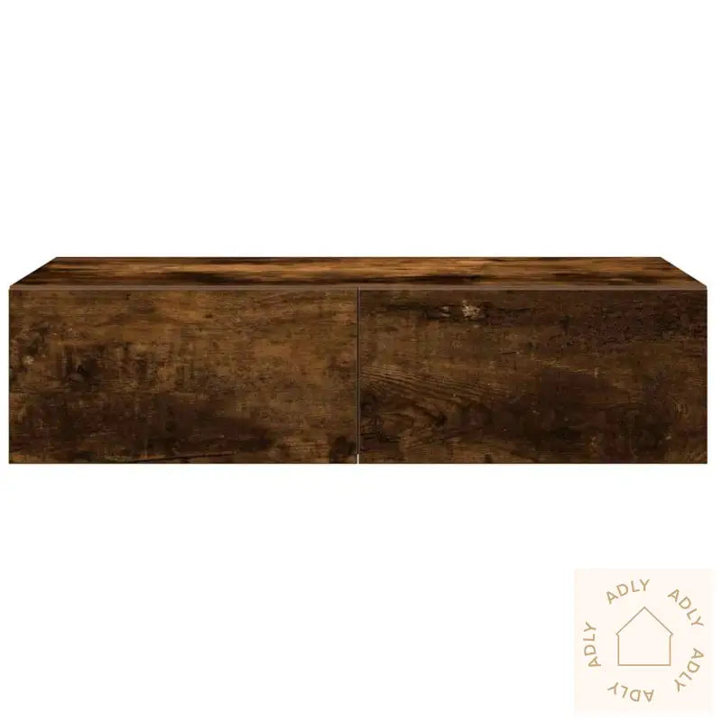 Vegghylle Med Skuffer Røkt Eik 60X26,5X15 Cm Konstruert Tre