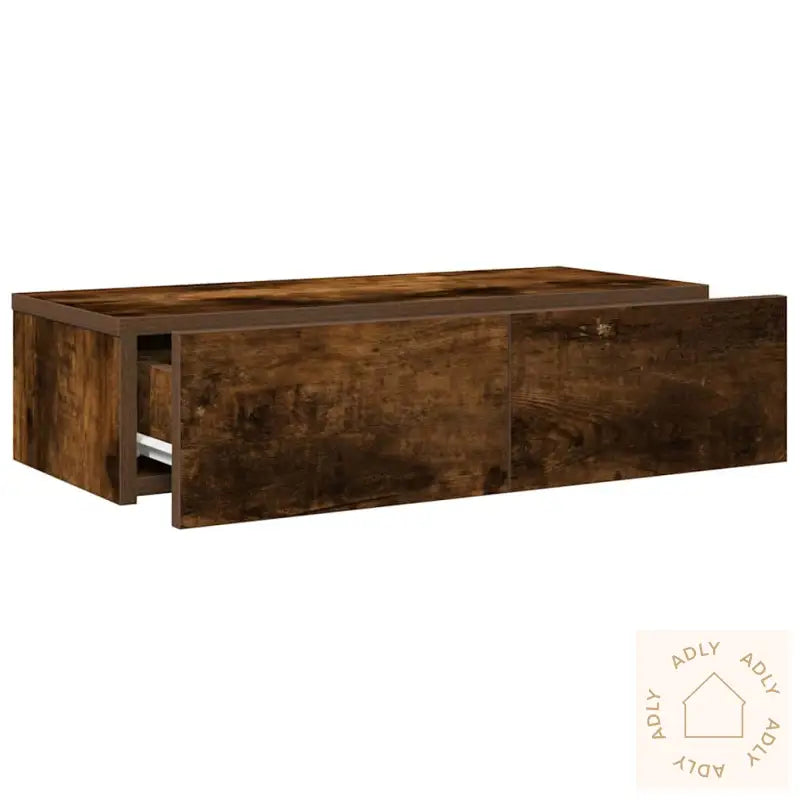 Vegghylle Med Skuffer Røkt Eik 60X26,5X15 Cm Konstruert Tre