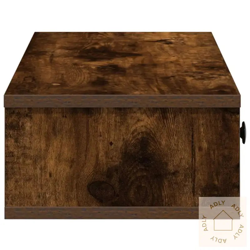 Vegghylle Med Skuffer Røkt Eik 60X25X15 Cm Konstruert Tre