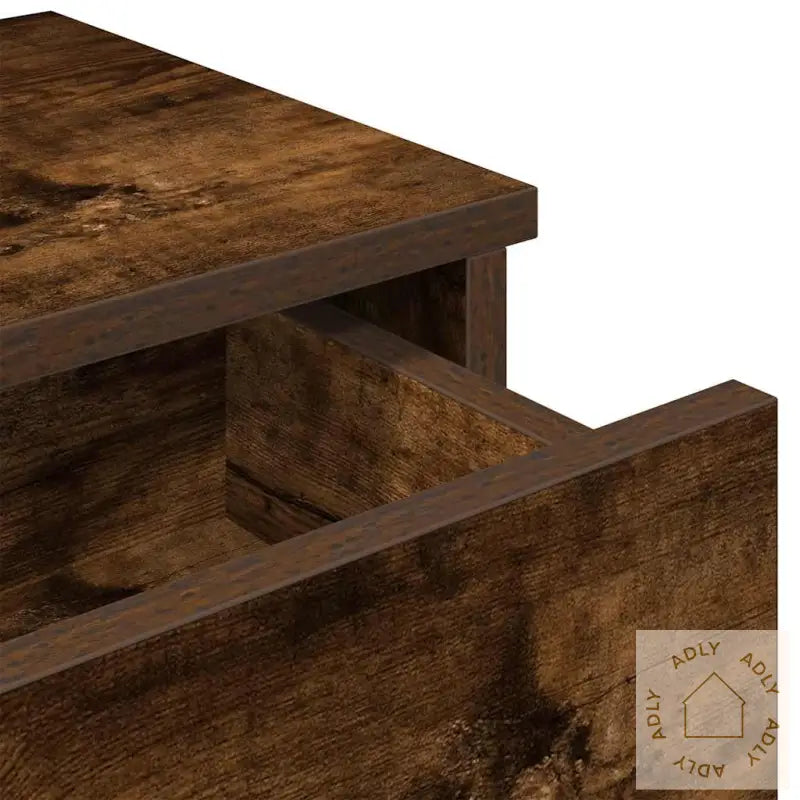 Vegghylle Med Skuffer Røkt Eik 60X25X15 Cm Konstruert Tre