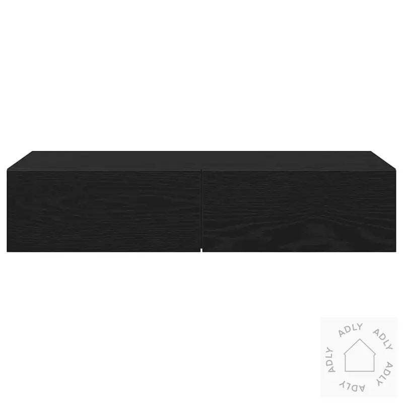 Vegghylle Med Skuffer Svart 80X33X17 Cm Konstruert Tre