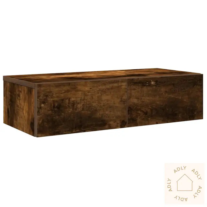 Vegghylle Med Skuffer Røkt Eik 60X26,5X15 Cm Konstruert Tre