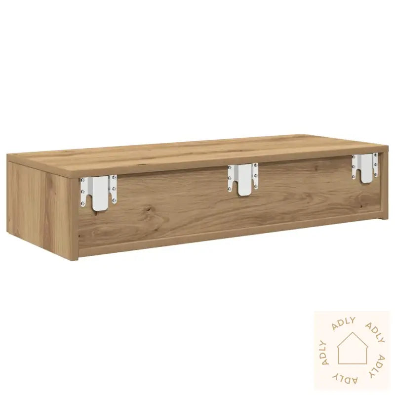 Vegghylle Med Skuffer Artisian Eik 80X33X17 Cm Konstruert Tre