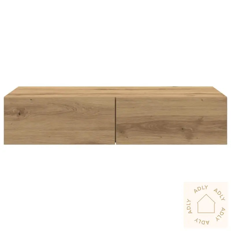 Vegghylle Med Skuffer Artisian Eik 80X33X17 Cm Konstruert Tre