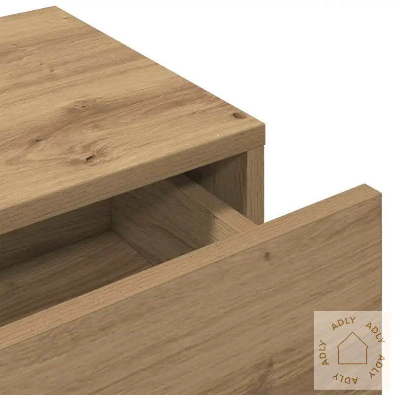 Vegghylle Med Skuffer Artisian Eik 80X33X17 Cm Konstruert Tre