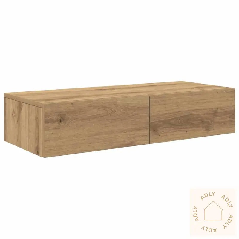 Vegghylle Med Skuffer Artisian Eik 80X33X17 Cm Konstruert Tre
