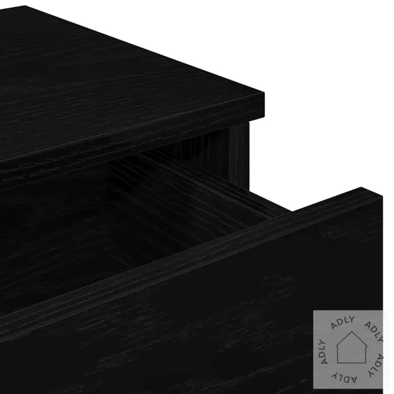 Vegghylle Med Skuffer Svart 80X31X17 Cm Konstruert Tre