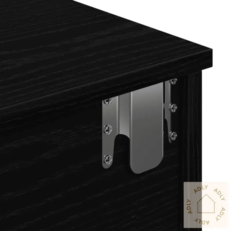 Vegghylle Med Skuffer Svart 80X31X17 Cm Konstruert Tre