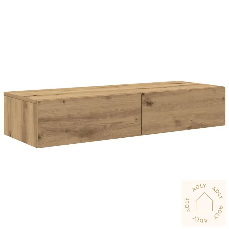 Vegghylle Med Skuffer Artisian Eik 100X36X19 Cm Konstruert Tre