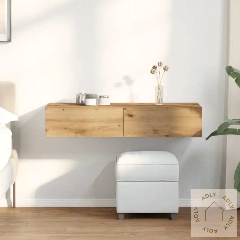 Vegghylle Med Skuffer Artisian Eik 100X36X19 Cm Konstruert Tre