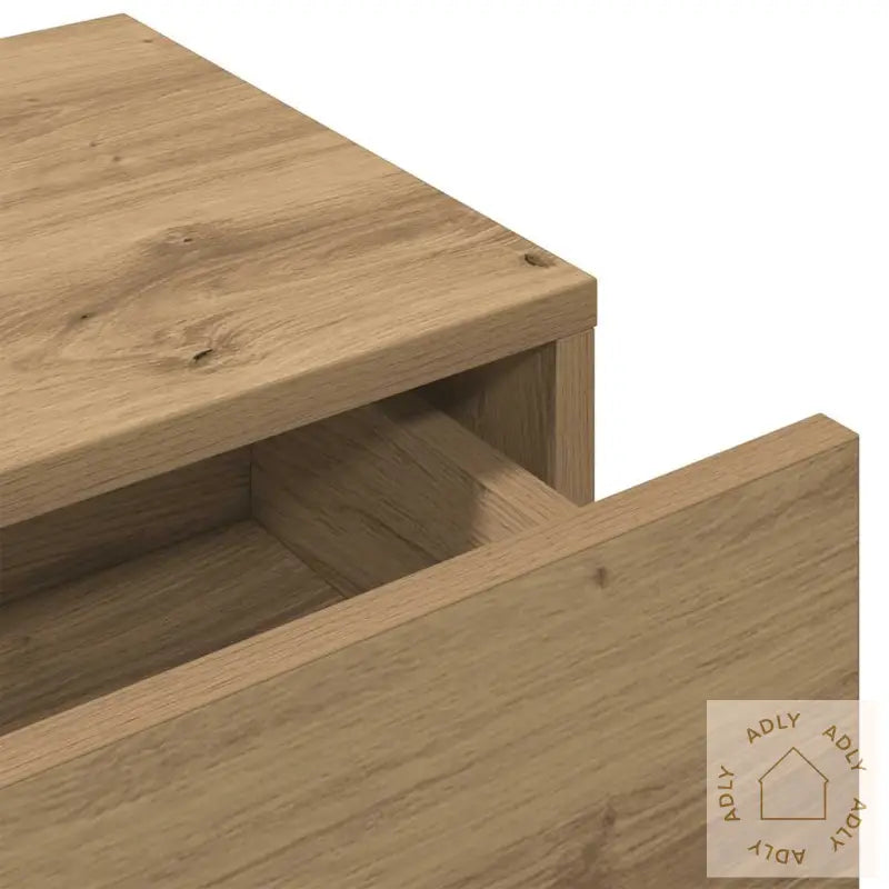 Vegghylle Med Skuffer Artisian Eik 100X36X19 Cm Konstruert Tre