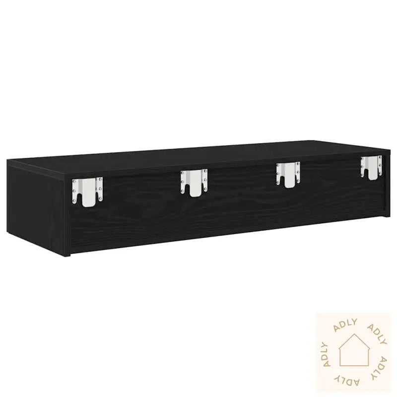 Vegghylle Med Skuffer Svart 100X36X19 Cm Konstruert Tre