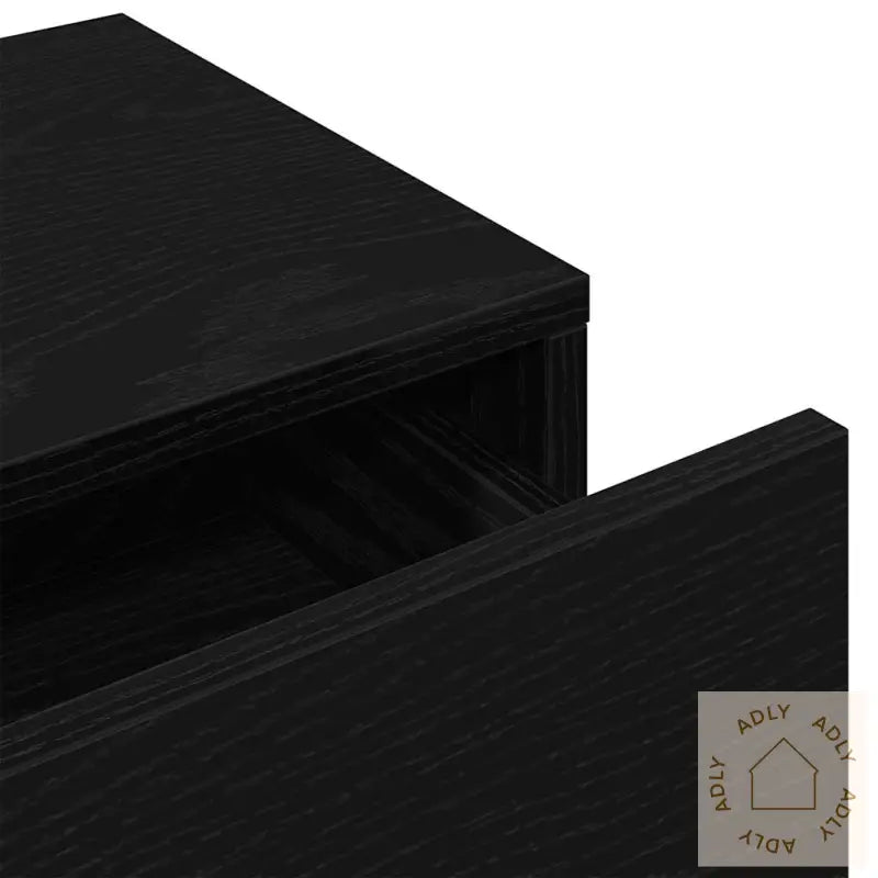 Vegghylle Med Skuffer Svart 100X36X19 Cm Konstruert Tre