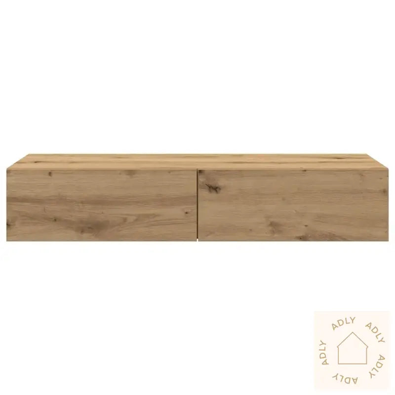 Vegghylle Med Skuffer Artisian Eik 100X36X19 Cm Konstruert Tre
