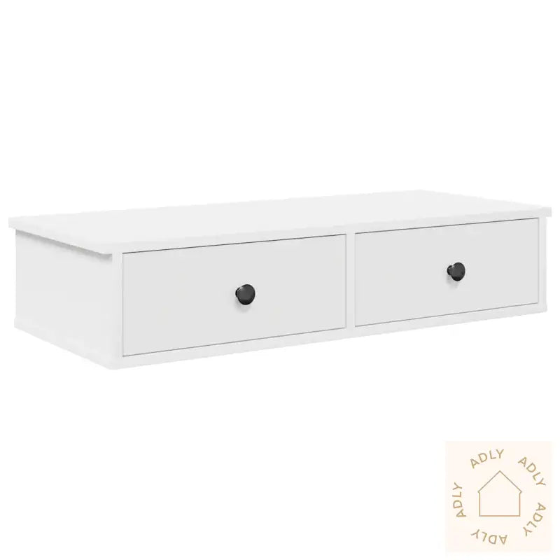 Vegghylle Med Skuffer Hvit 80X31X17 Cm Konstruert Tre