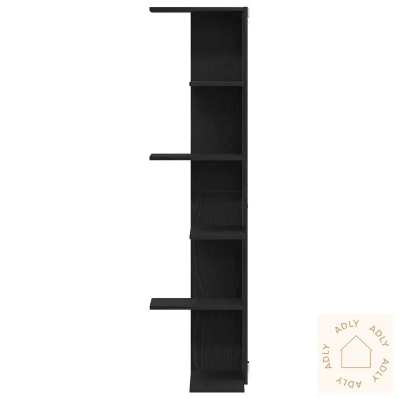 Vegghjørnehylle Svart Eik 36,5X36,5X140 Cm Konstruert Tre