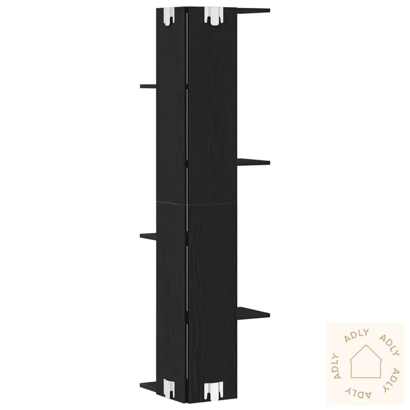 Vegghjørnehylle Svart Eik 36,5X36,5X140 Cm Konstruert Tre