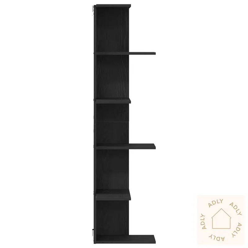 Vegghjørnehylle Svart Eik 36,5X36,5X140 Cm Konstruert Tre