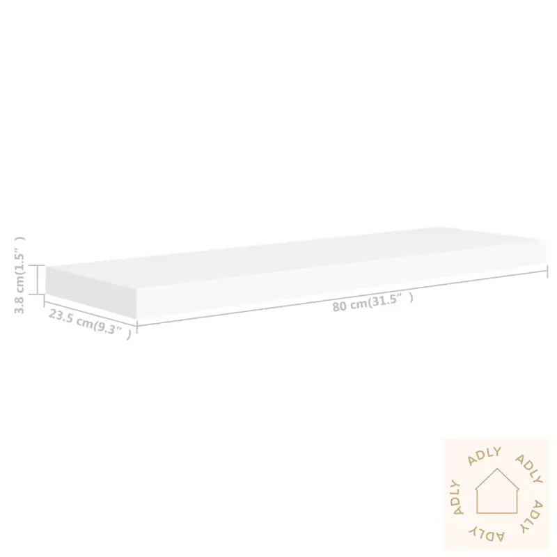 Flytende Vegghylle Hvit 80X23,5X3,8 Cm Mdf