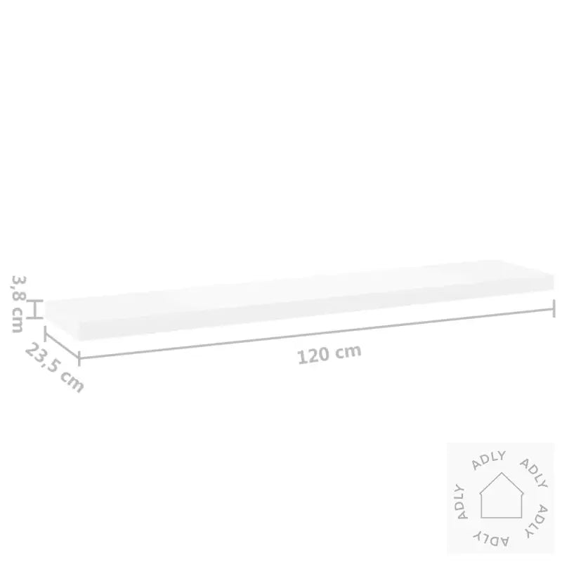 Flytende Vegghylle Eik Og Hvit 120X23,5X3,8 Cm Mdf