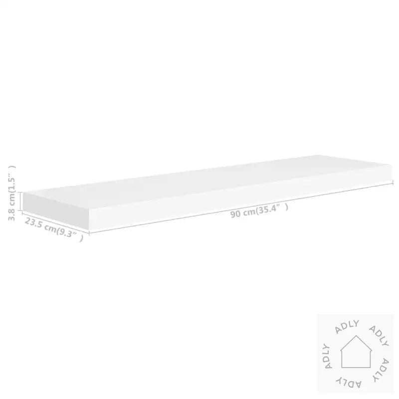 Flytende Vegghylle Hvit 90X23,5X3,8 Cm Mdf